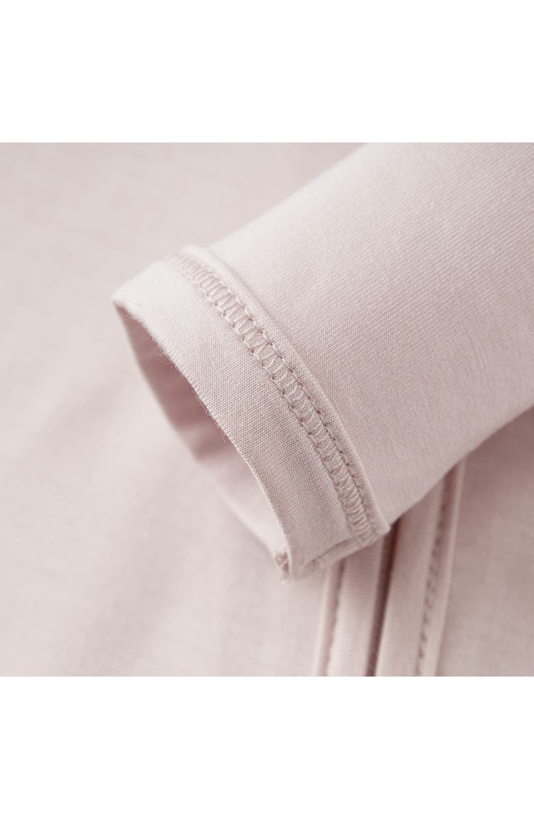 Milkbarn Luxe Solid Zipper Footed Romper, Alternate, color, Sepia Rose