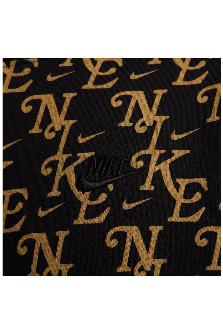Monogram Club Brushed Fleece Hoodie, Alternate, color, BLACK