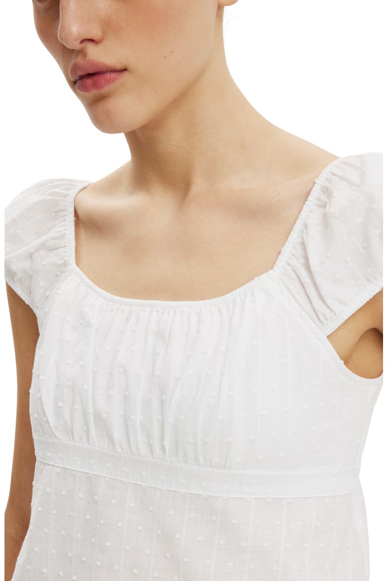 Women's Tie Back Babydoll Top, Alternate, color, White Texture
