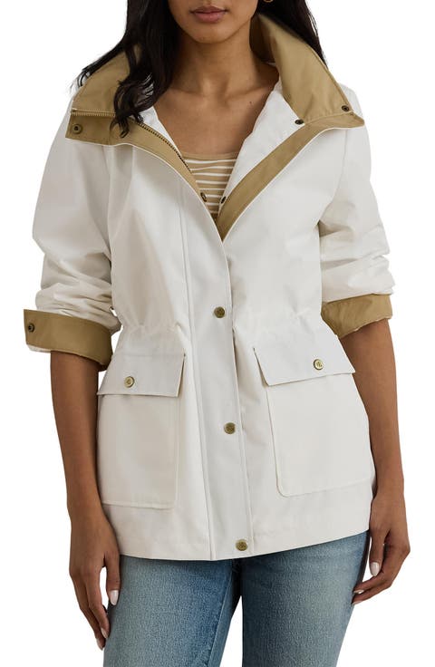 Hooded Contrast Trim Windbreaker