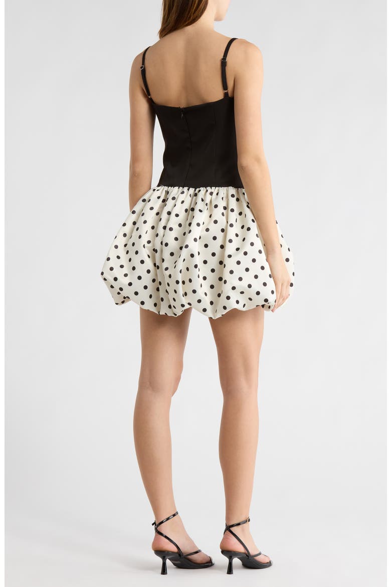 Melody Bubble Hem Minidress, Alternate, color, BLACK/ WHITE