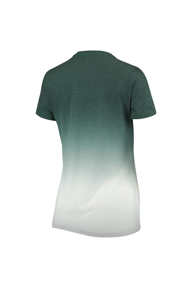 Women's Heathered Green Michigan State Spartans Ombre V-Neck T-Shirt, Alternate, color, Heather Green