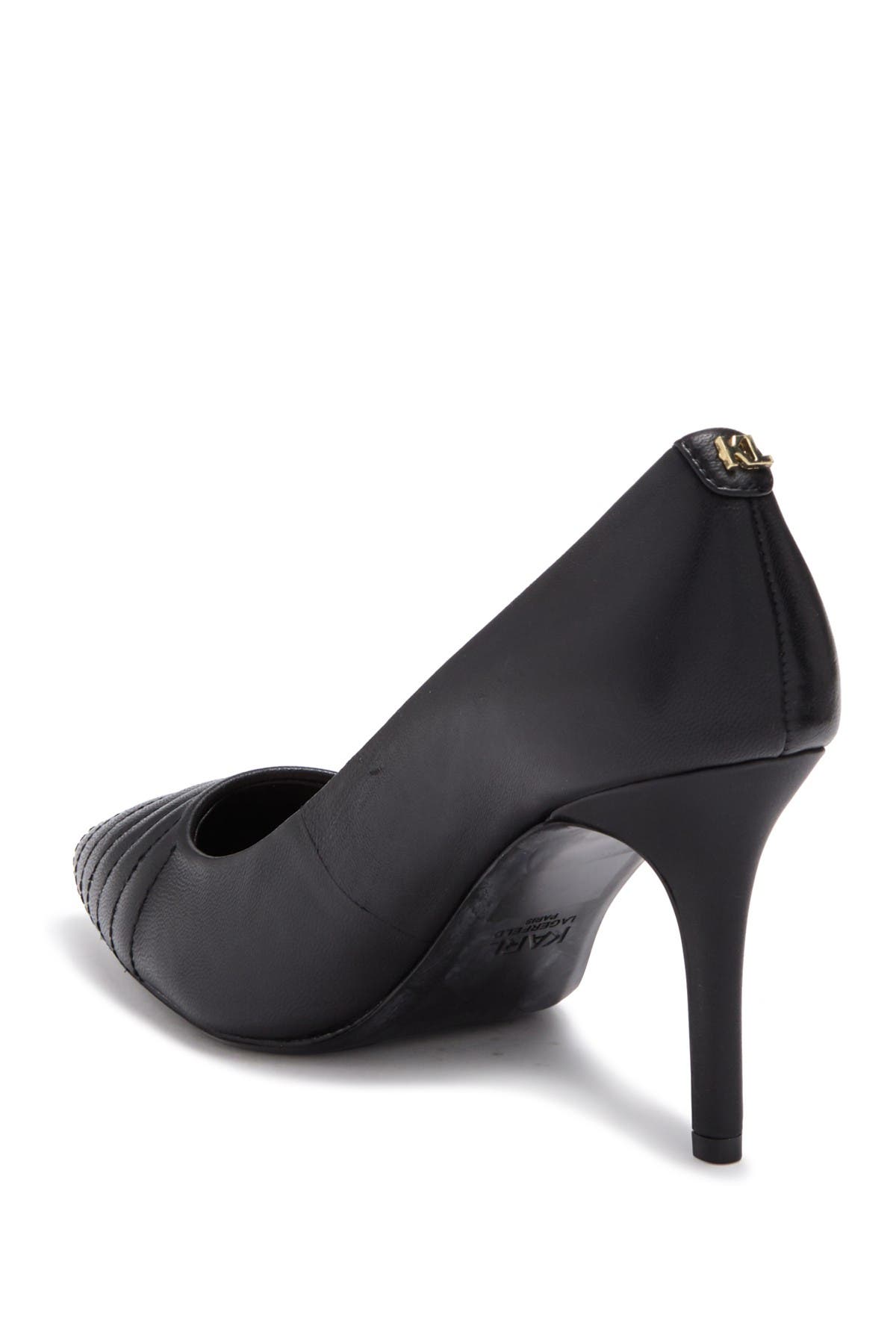 KARL LAGERFELD PARIS Roulle Quilted Pointed Toe Pump, Alternate, color, 