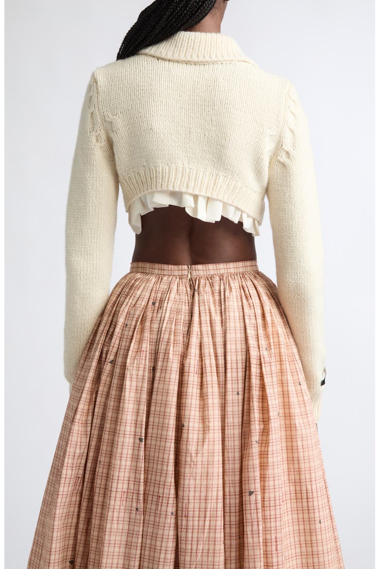 Hand Knit Cropped Cashmere Blend Cardigan, Alternate, color, CASHMERE WOOL BLND CREAM