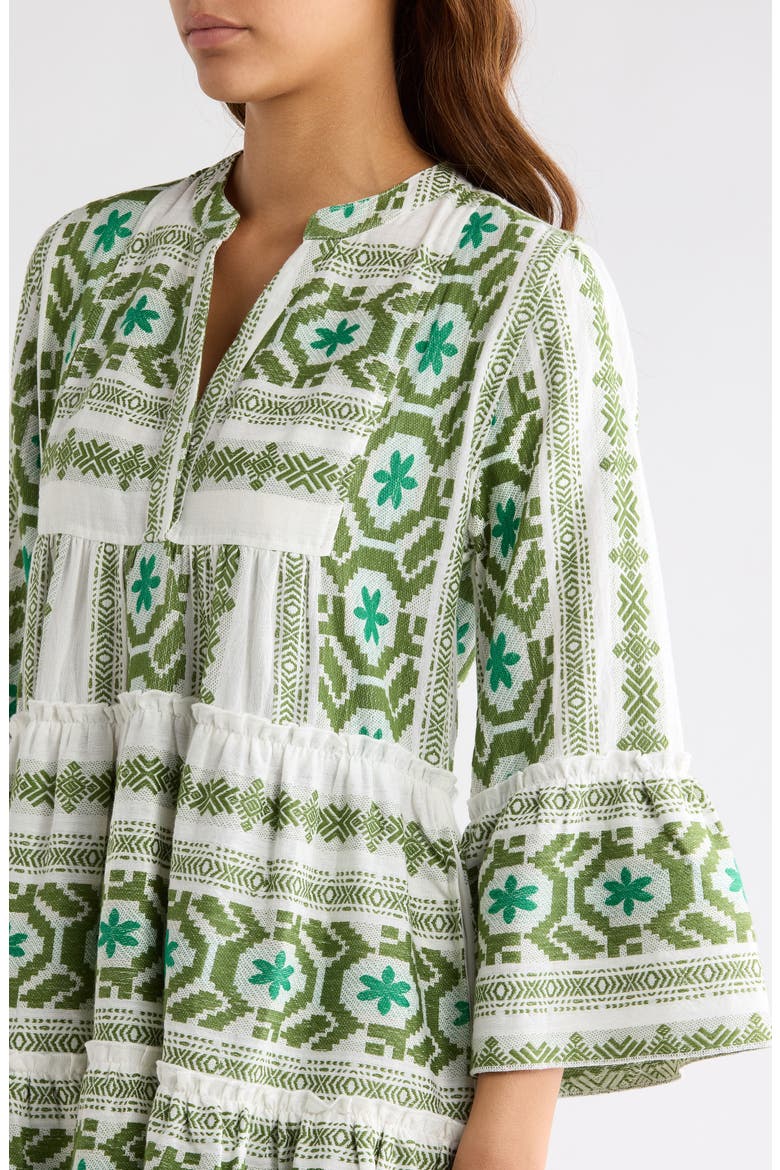 Embroidered Cover-Up Dress, Alternate, color, WHITE GREEN