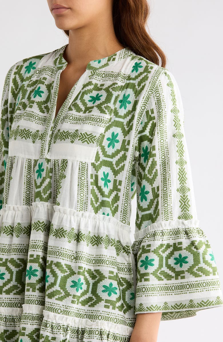Elan Embroidered Cover-Up Dress, Alternate, color, White Green
