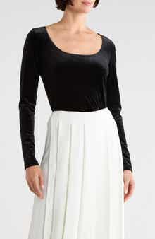 Jelena Velvet U-Neck Top