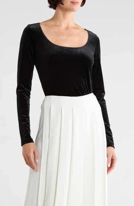 Jelena Velvet U-Neck Top