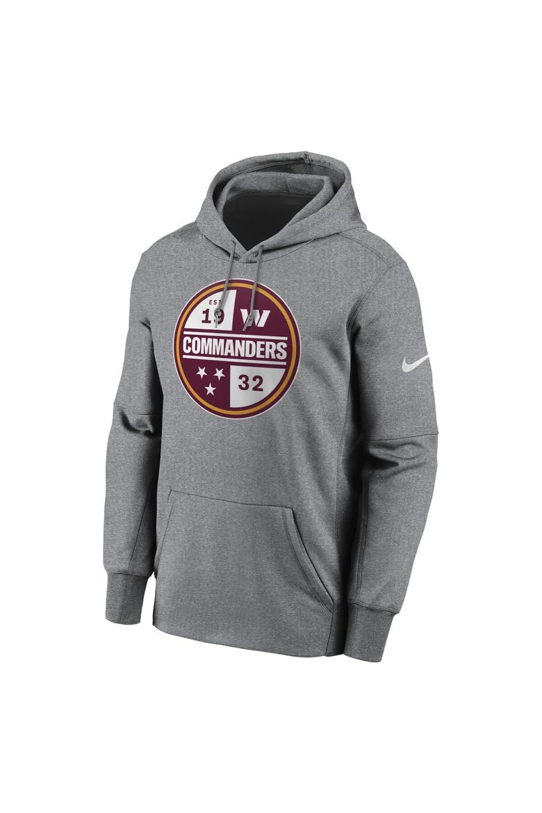Men's Nike Heathered Gray Washington Commanders Performance Pullover Hoodie, Alternate, color, Heather Gray