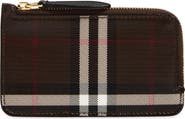 Burberry Somerset Half Zip Coated Canvas & Leather Wallet