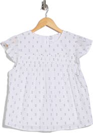 Melrose and Market Short Sleeve Dobby Woven Top