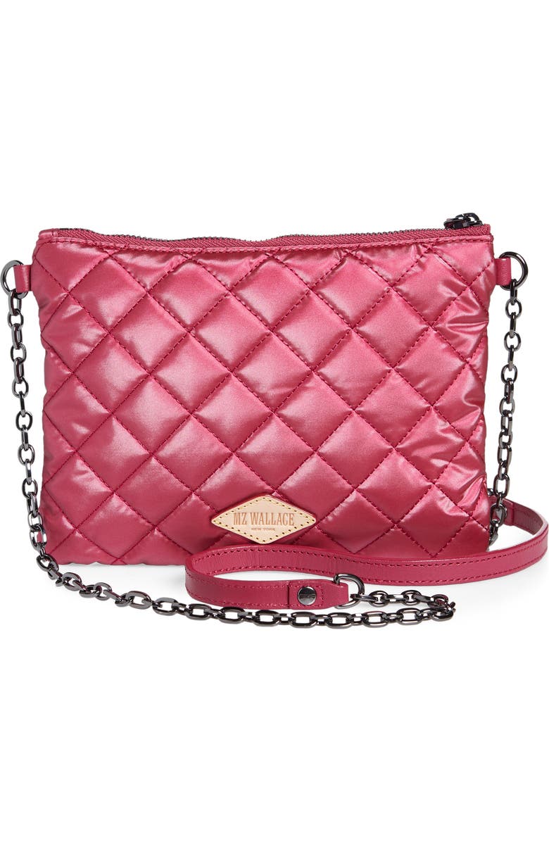 MZ Wallace Ruby Quilted Crossbody Bag, Alternate, color, Peony Pearl