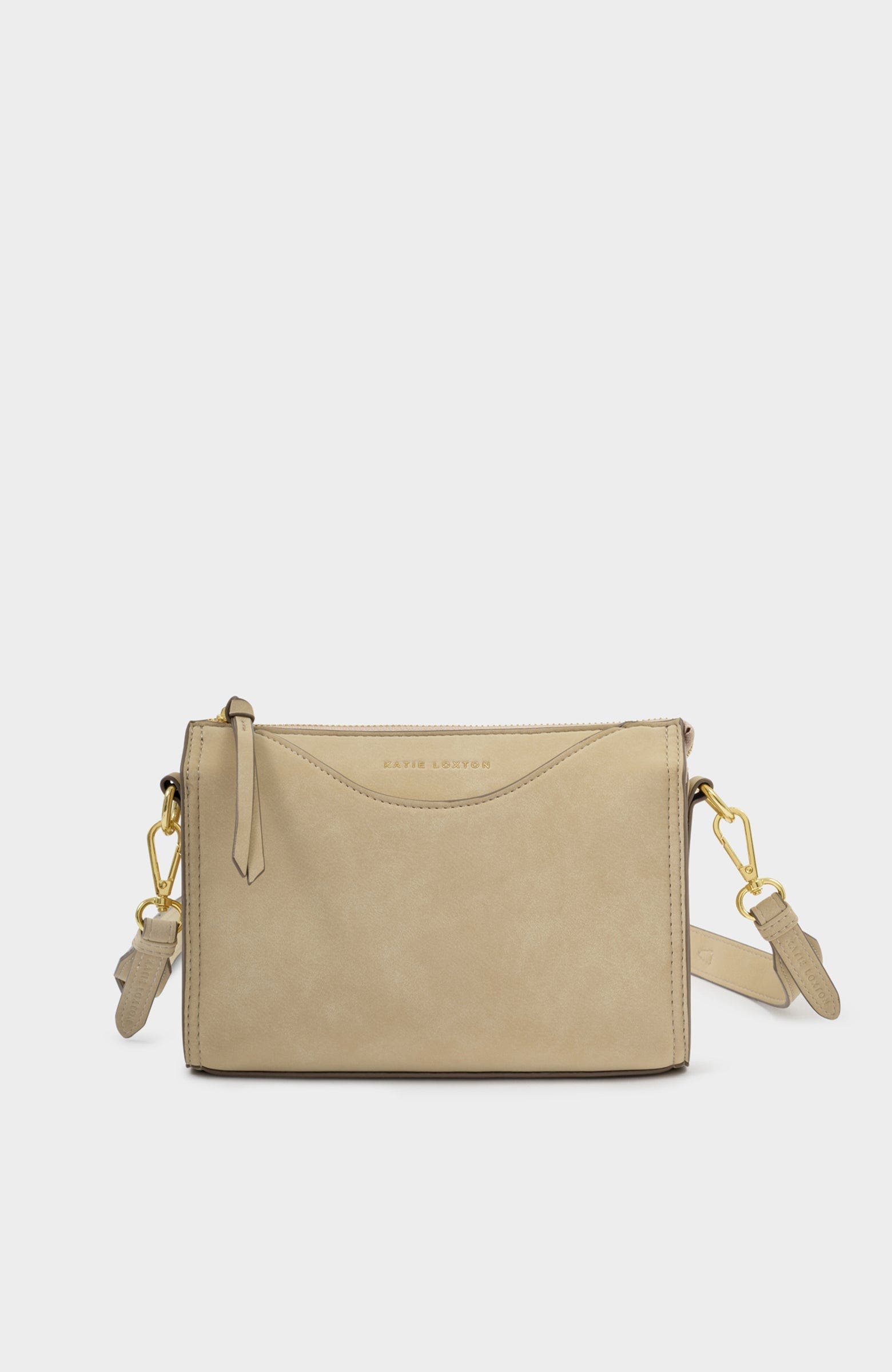 Katie Loxton Alba Crossbody Bag, Alternate, color, Desert Sand Suedette