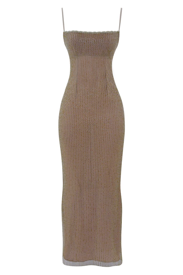 Alondra Beaded Cocktail Dress, Alternate, color, CAFE AU LAIT/ OLIVE GOLD