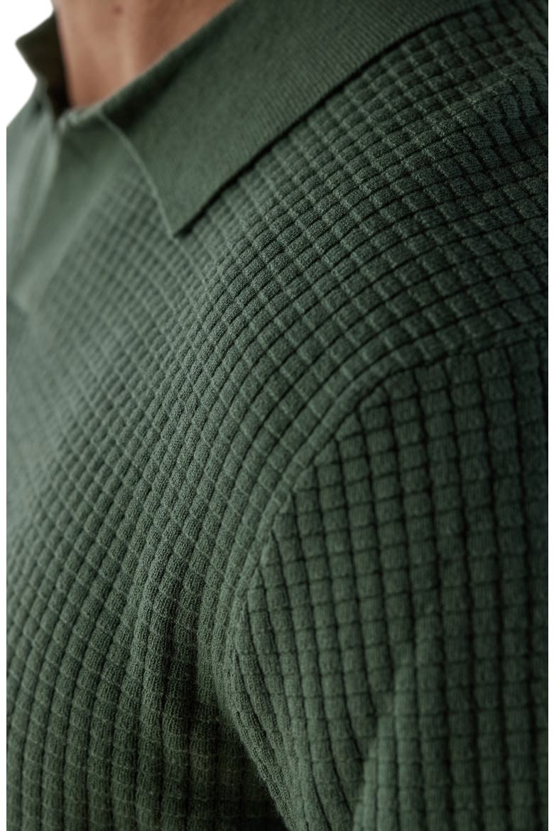 Waffle Knit Polo, Alternate, color, PINE