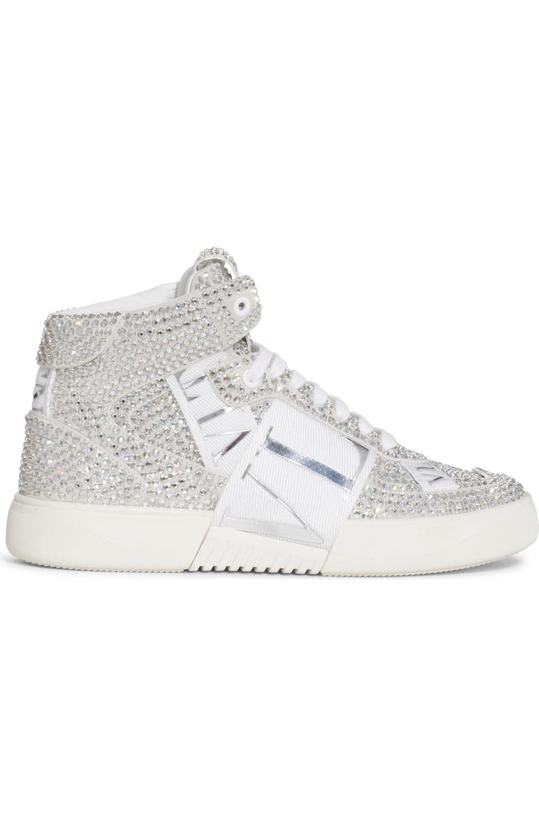 Valentino Garavani VL7N Crystal Embellished High Top Sneaker, Alternate, color,