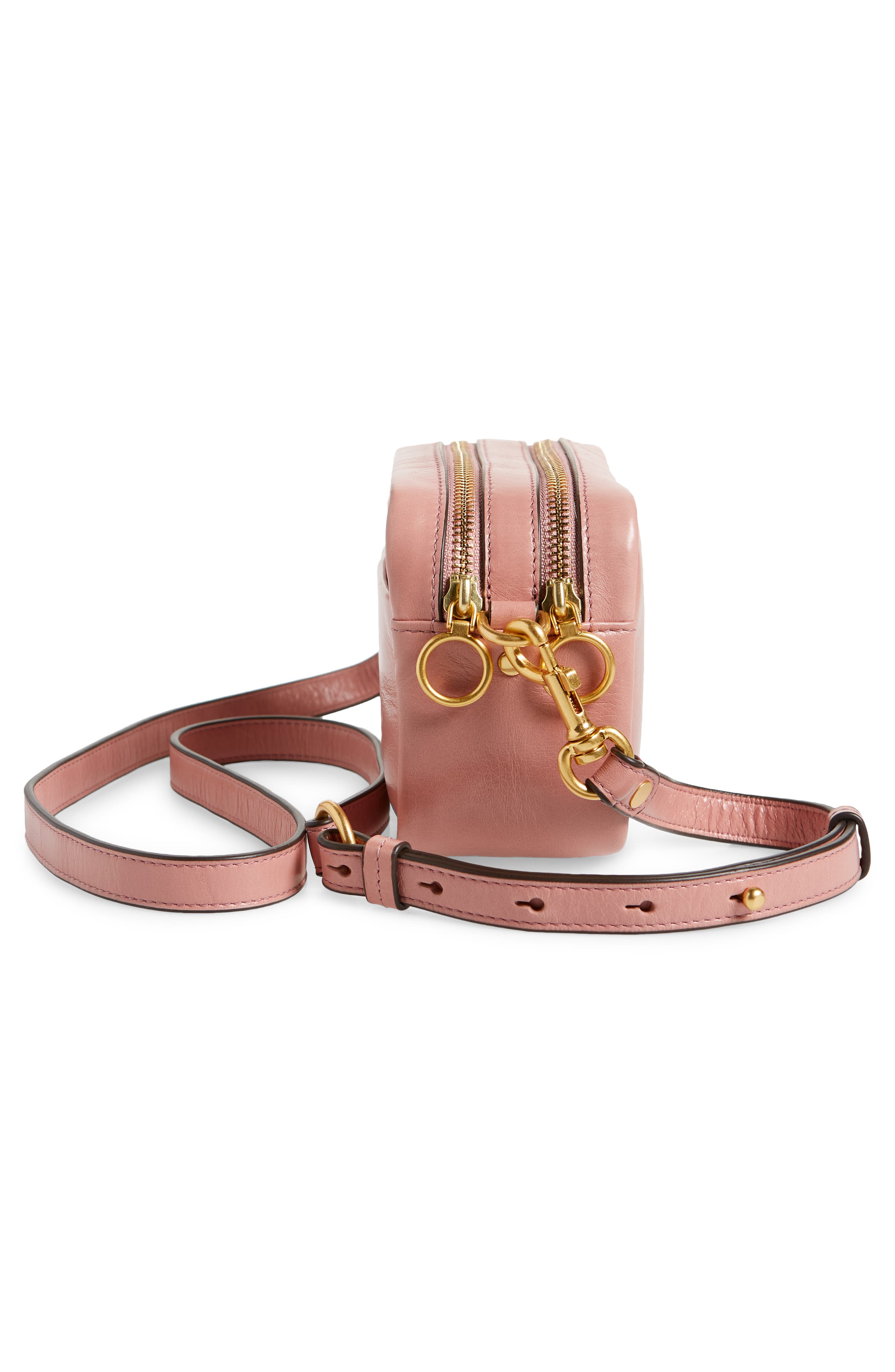 Tory Burch Perry Bombe Glazed Leather Crossbody Bag, Alternate, color, 