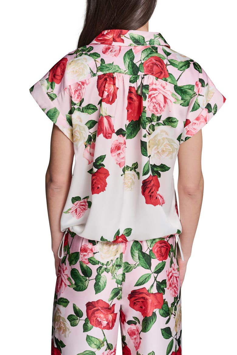 Placed Floral Satin Button-Up Shirt, Alternate, color, CORNELIA ROSE/ SFT WHT MULTI