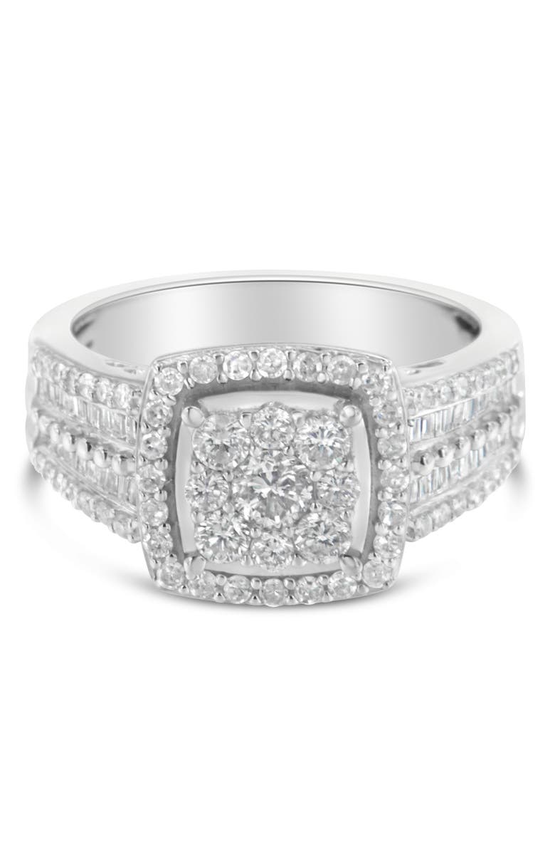 Haus of Brilliance 10K White Gold 1.0 Cttw Diamond Cluster Ring, Alternate, color, White Gold
