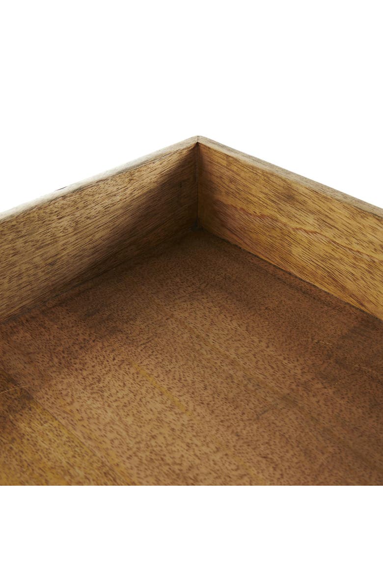 UMA Set of 2 Wooden Trays, Alternate, color, Brown Multi