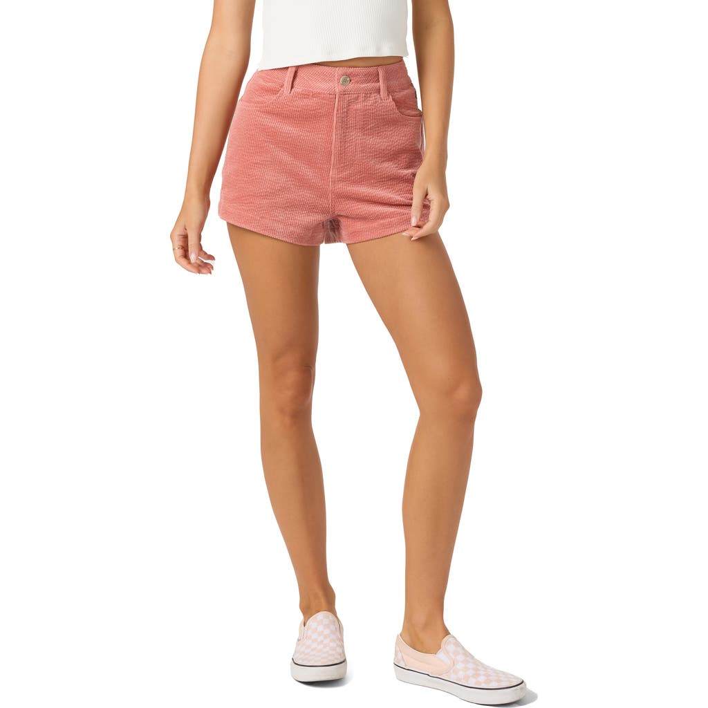 O'neill Langford High Waist Corduroy Shorts In Purple
