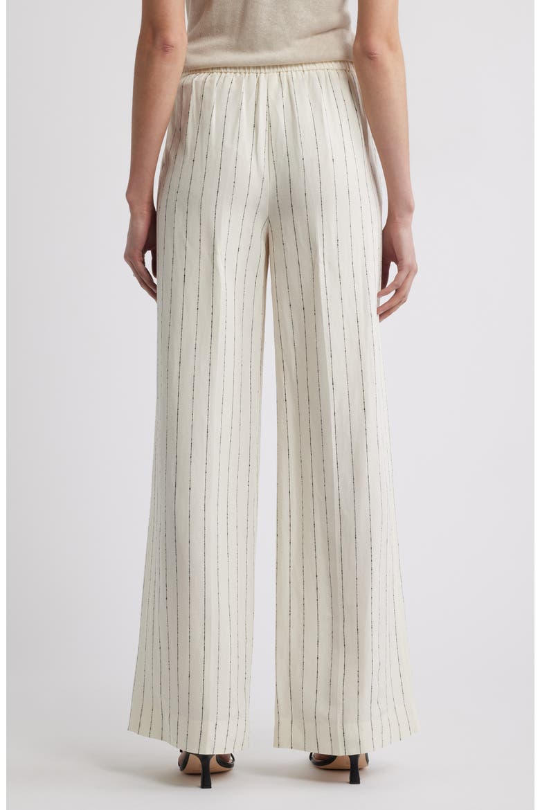The Lennox Pinstripe Wide Leg Trousers, Alternate, color, IVORY- BLACK PINSTRIPE