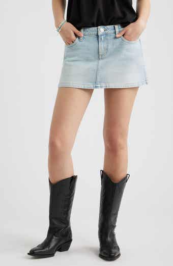 Low Rise Denim Miniskirt