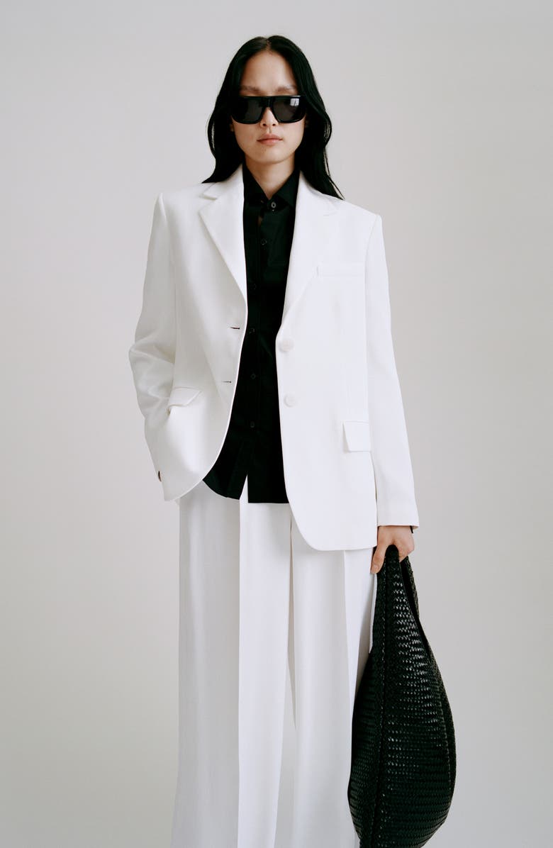 MANGO Pleated Wide Leg Suit Pants, Alternate, color,