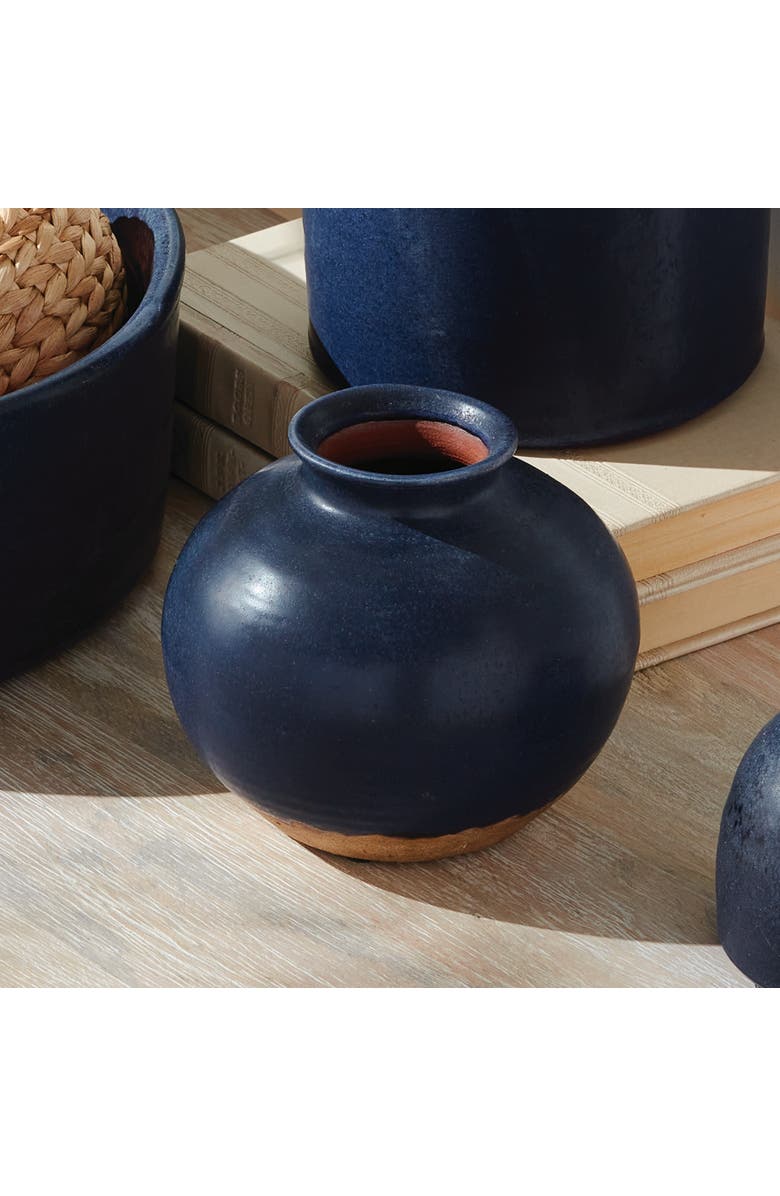 Napa Home & Garden Gavin Bud Vases, Set of 3 - Navy Terracotta, Handcrafted, Alternate, color, Blue