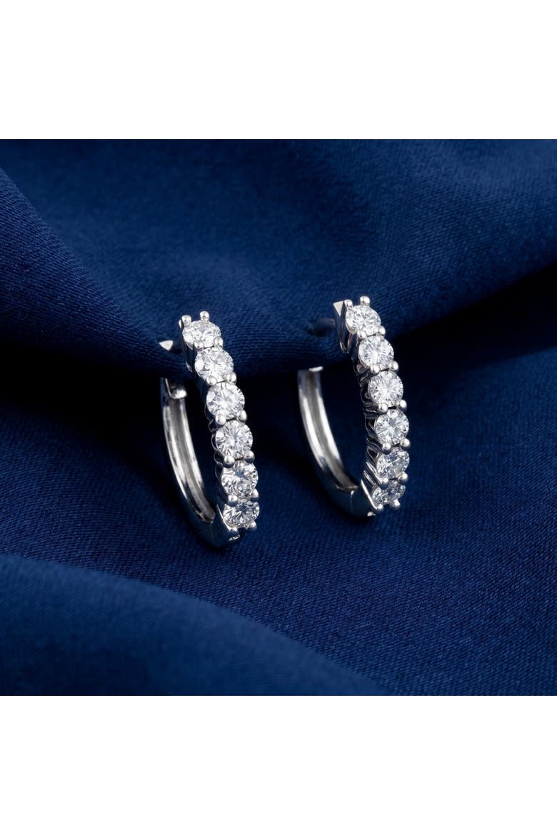 3/4Ct TW Lab Grown Diamond Hoops Silver 1/2" Tall, Alternate, color, Silver