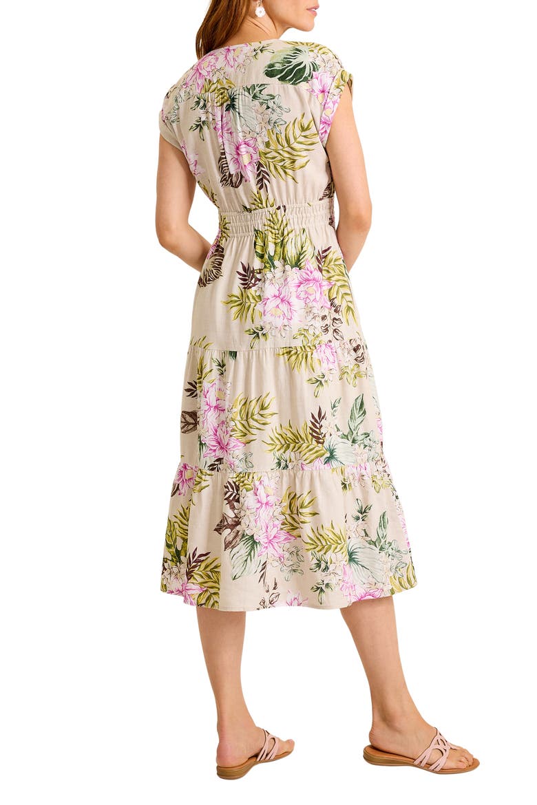 Petal of Luxury Linen Blend Tiered Dress, Alternate, color, CHINCHILLA