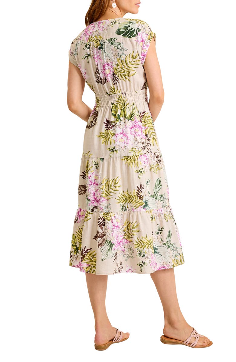 Tommy Bahama Petal of Luxury Linen Blend Tiered Dress, Alternate, color, Chinchilla