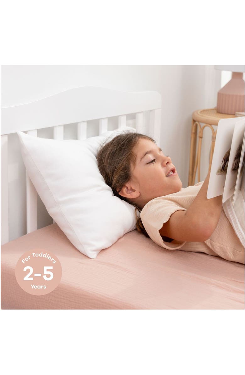 Comfy Cubs Toddler Pillows with Soft Cotton Pillow Case, Alternate, color, White