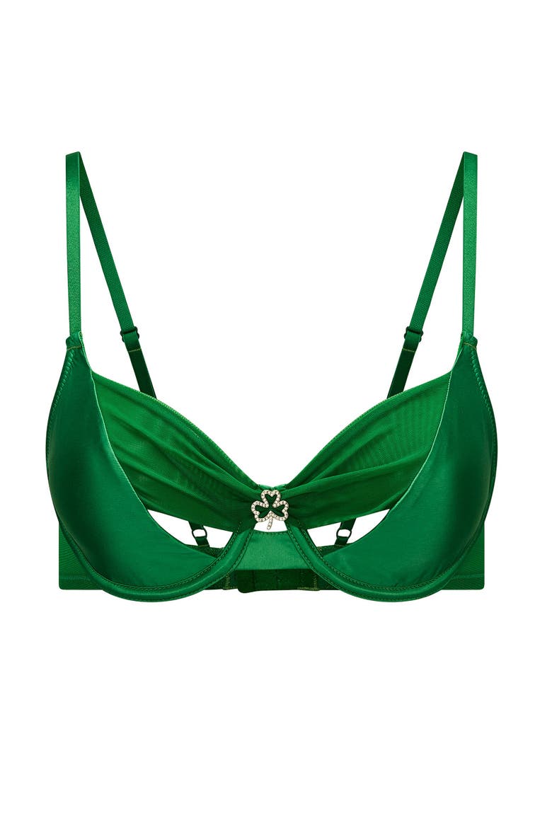 Libi Unlined Demi Bra, Alternate, color, Dark green