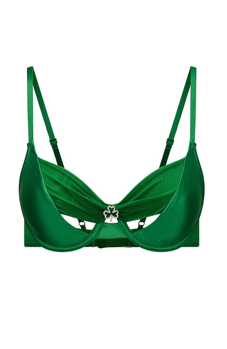 Adore Me Libi Unlined Demi Bra, Alternate, color, Dark Green