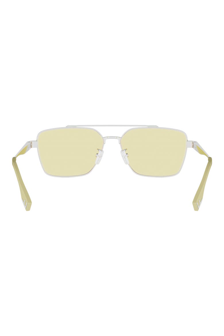 Sky 57mm Rectangular Sunglasses, Alternate, color, SHINY PALLADIUM / ROVIEX