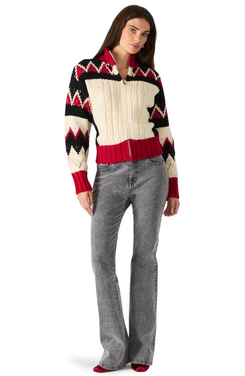Steve Madden Averia Zip Sweater Jacket In Multi