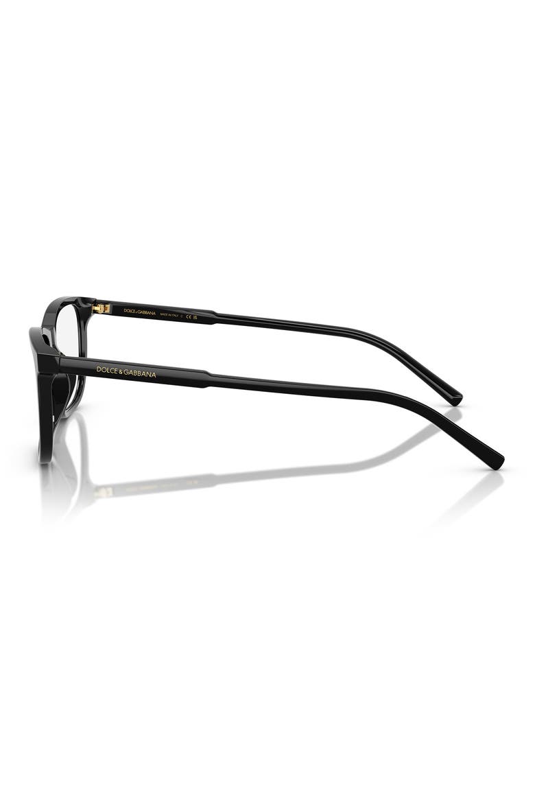 55mm Rectangular Optical Glasses, Alternate, color, BLACK / DEMO LENS