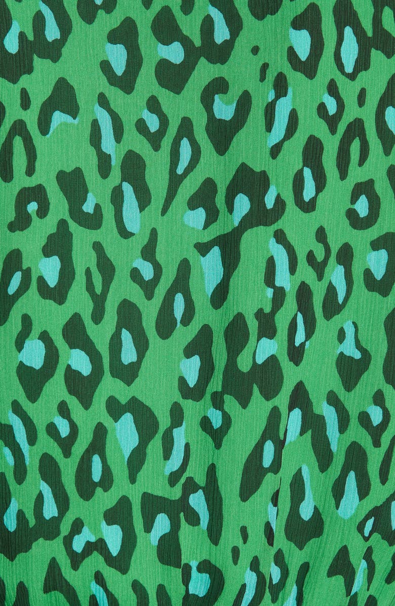 DVF Leopard Print Crinkle Silk Chiffon Romper, Alternate, color, 