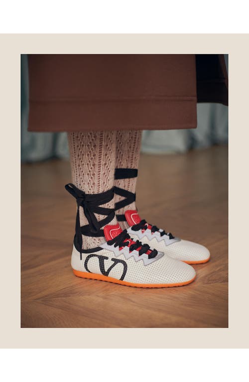 Shop Valentino Garavani Chromathon Perforated Sneaker In White Multi