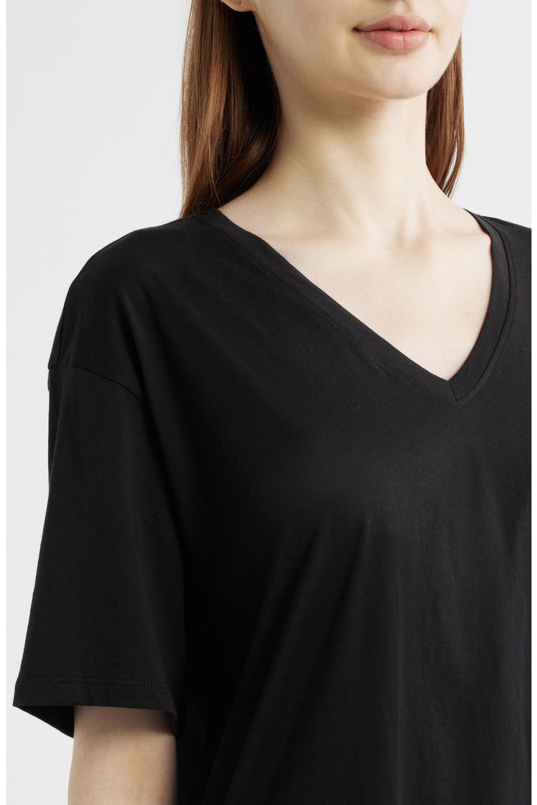 V-Neck Organic Cotton T-Shirt, Alternate, color, BLACK