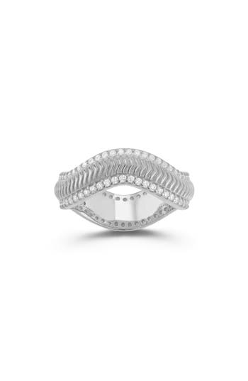 Chloe & Madison Chloe And Madison Cubic Zirconia Wave Ring In Silver