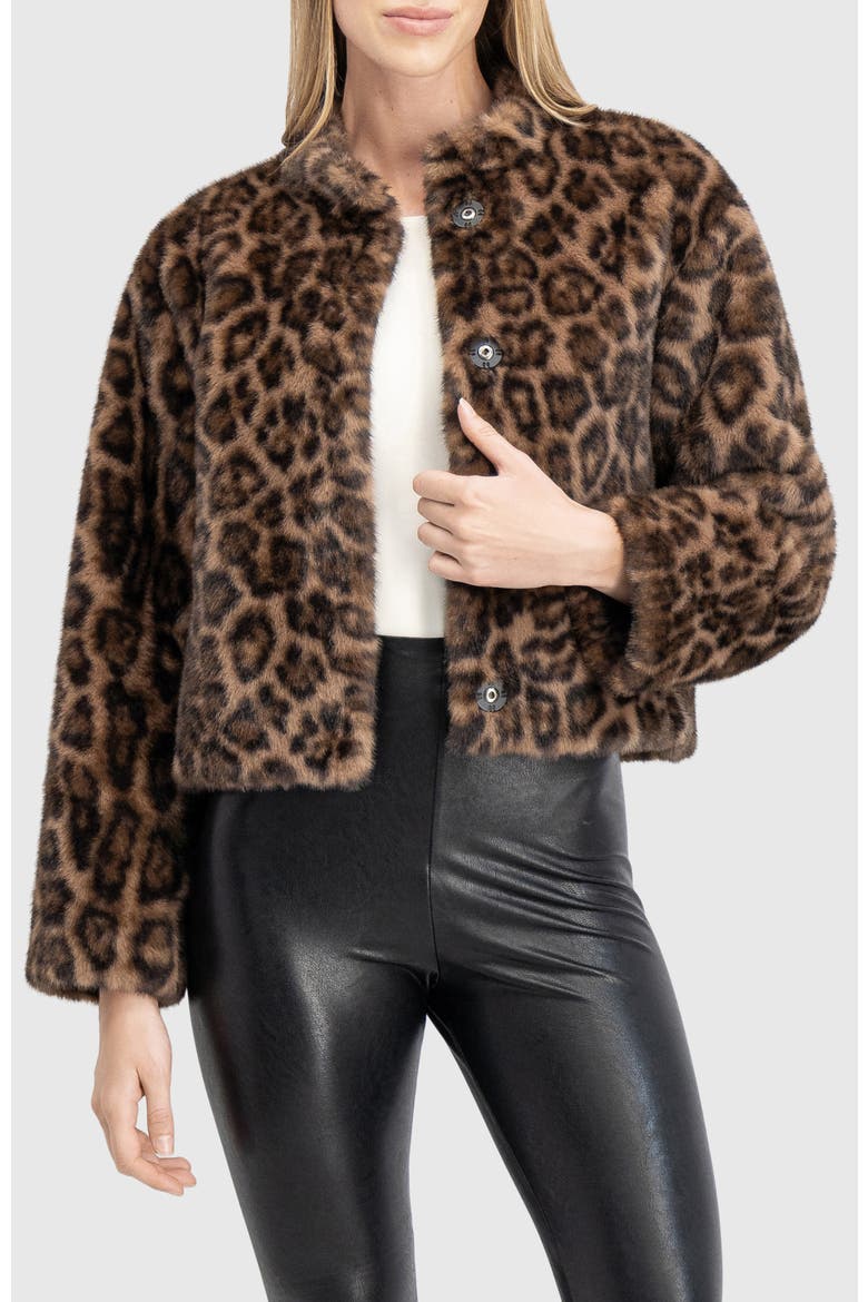 Fur-Free Mink (Faux Fur) Collarless Jacket, Alternate, color, LPRD PRINT