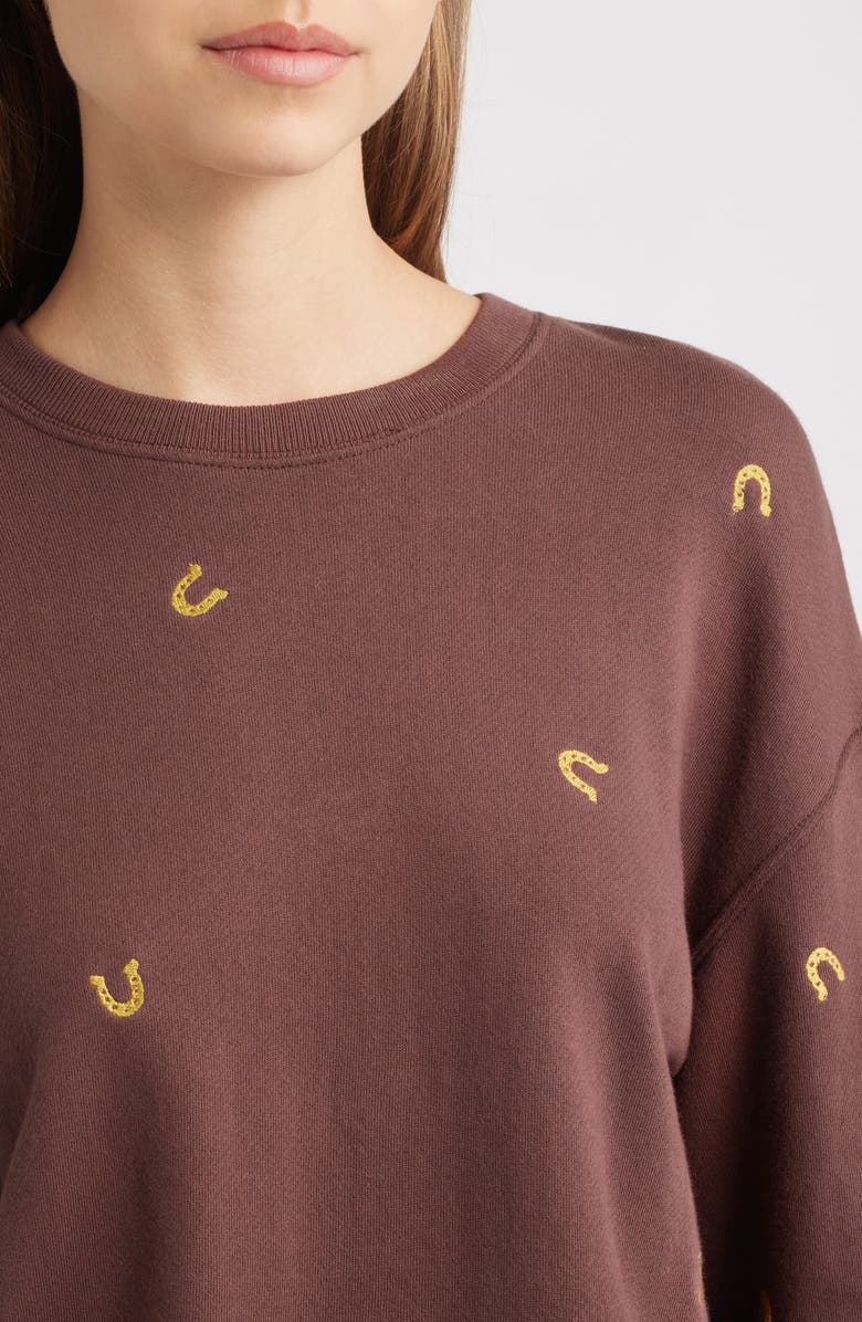 Rails Ramona Horseshoe Embroidered Crewneck Sweatshirt, Alternate, color, Horseshoes