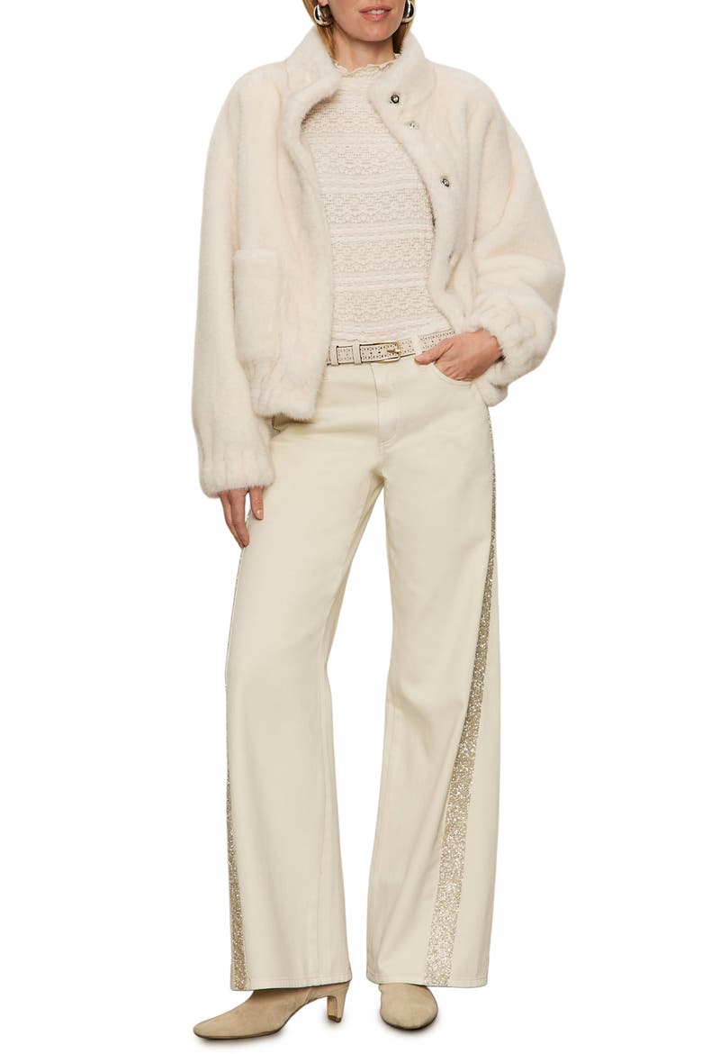 Coco Faux Fur Jacket, Alternate, color, ALMOND CREAM
