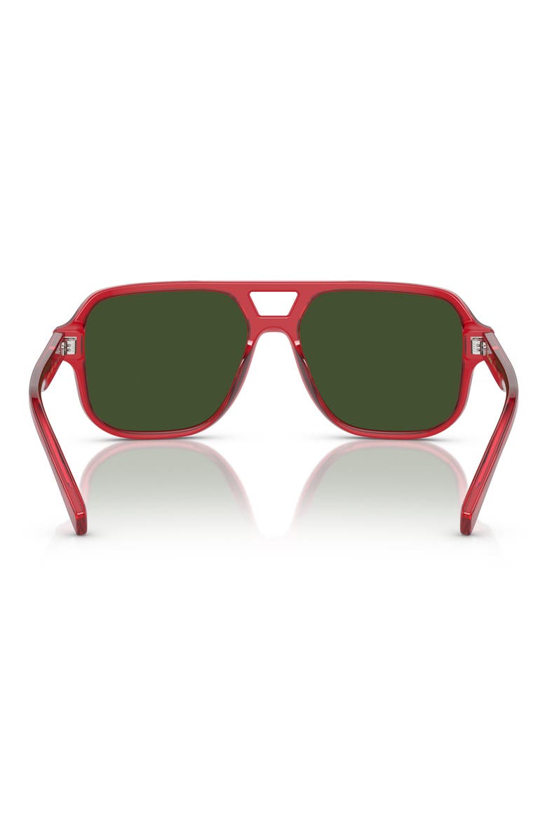 50mm Pilot Sunglasses, Alternate, color, RED / DARK GREEN