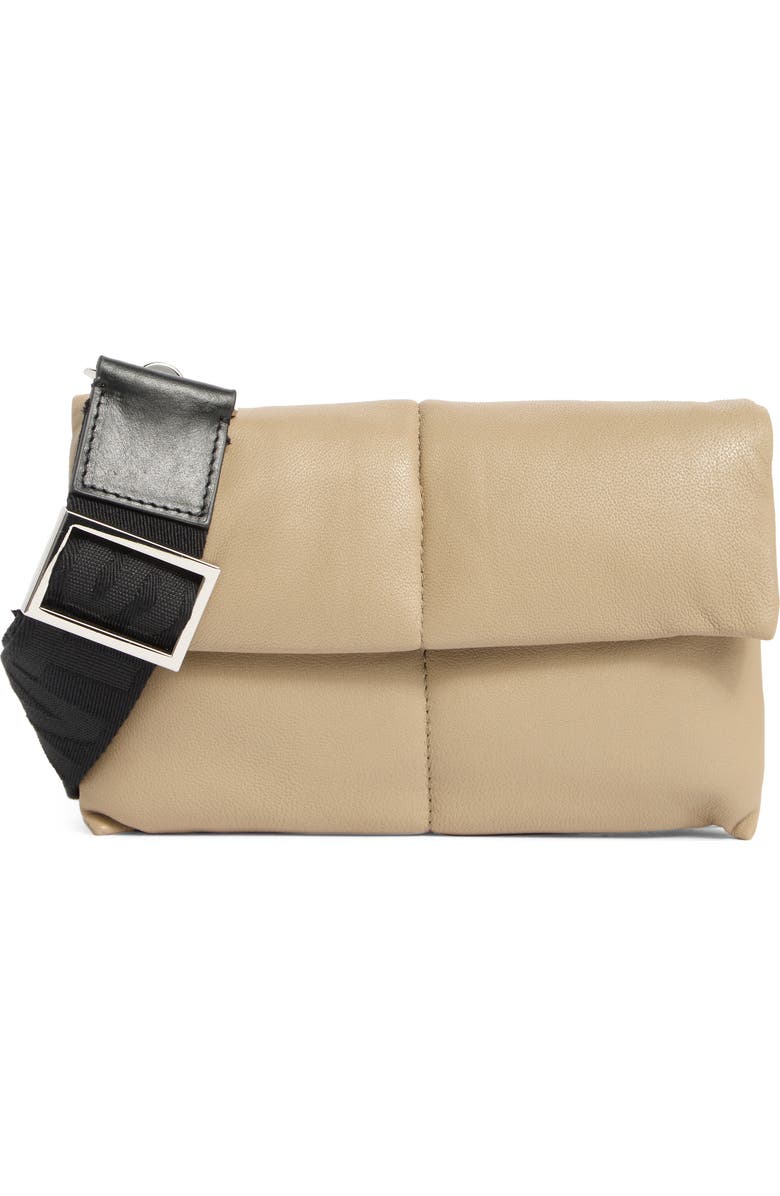 AllSaints Ezra Quilted Crossbody Bag, Main, color, Mink Grey