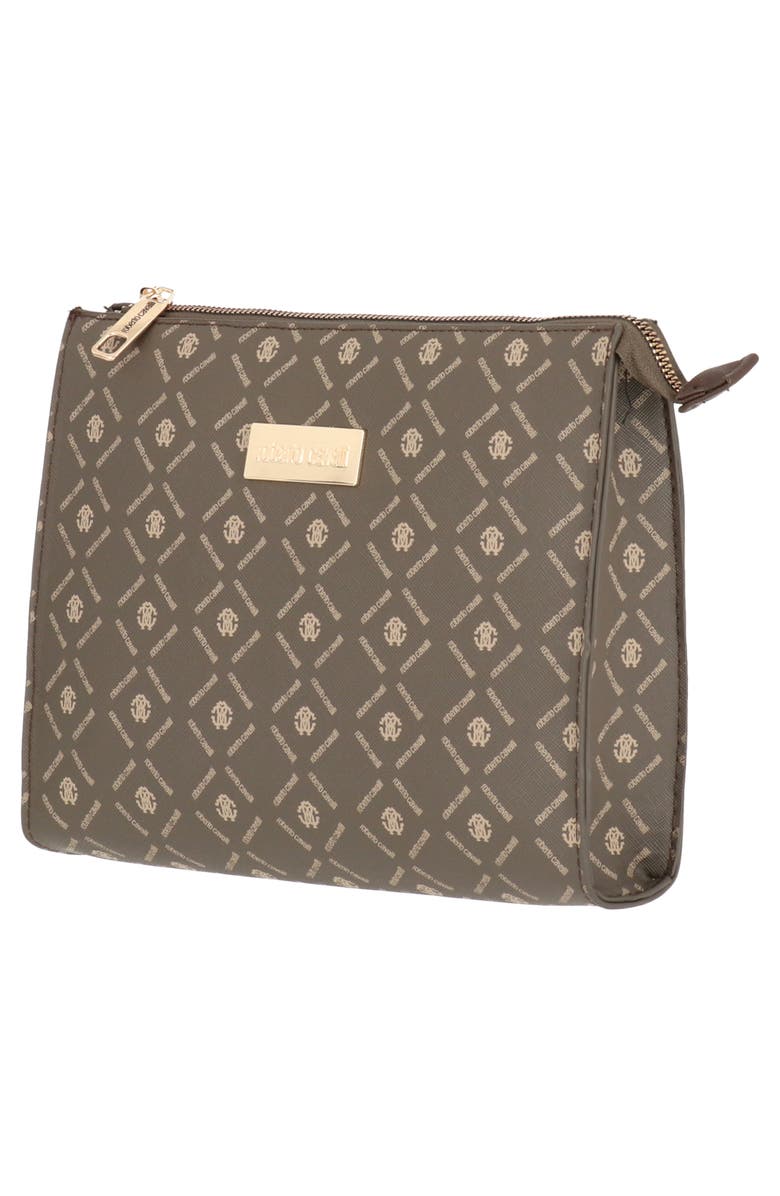 Roberto Cavalli Monogram Top Zip Pouch, Alternate, color,