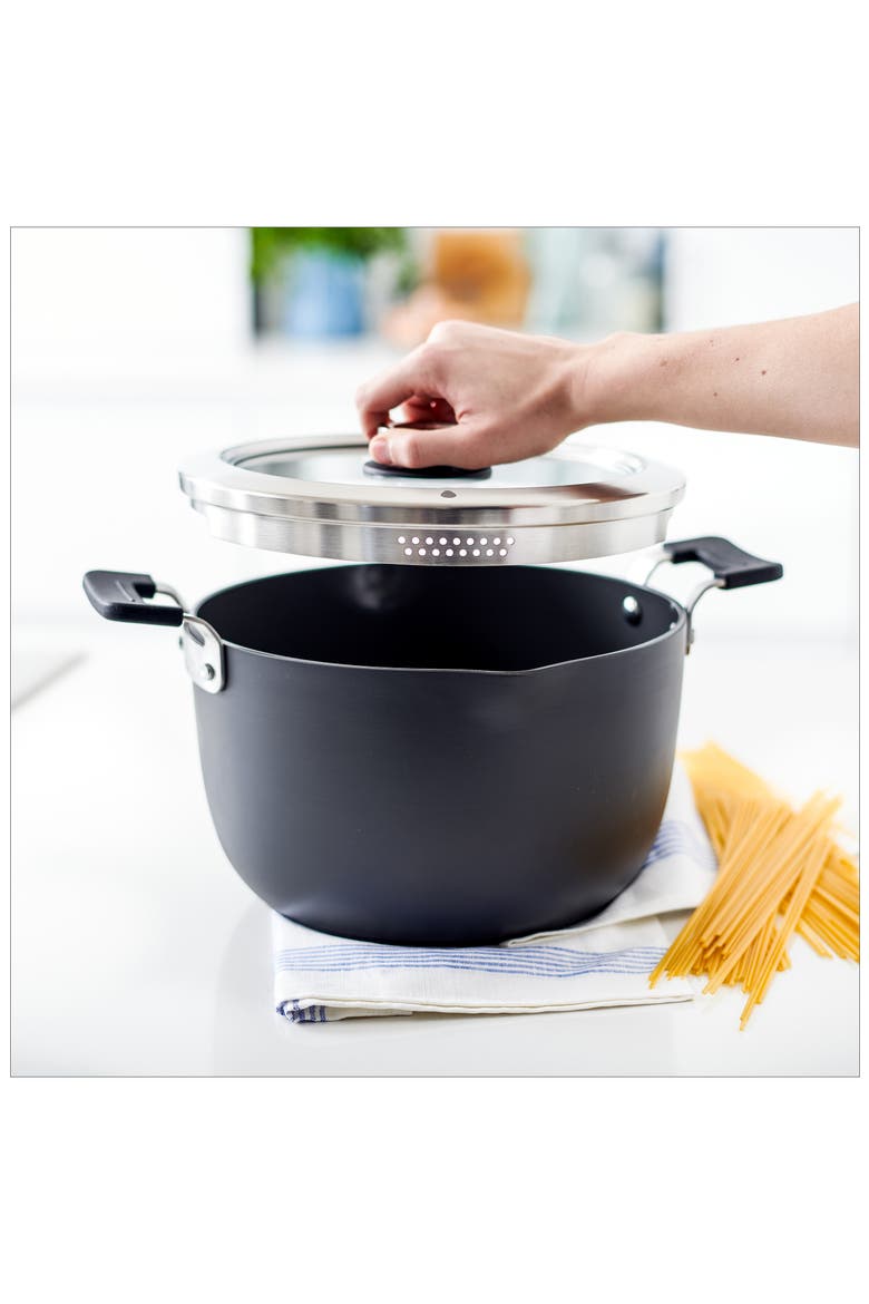Levels 6-Quart Anodized Aluminum Ceramic Nonstick Stockpot with Lid, Alternate, color, GREY