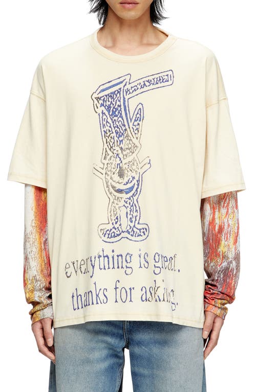 Diesel Abstract Print Layered T-shirt